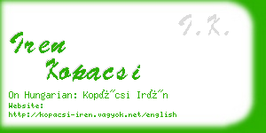 iren kopacsi business card